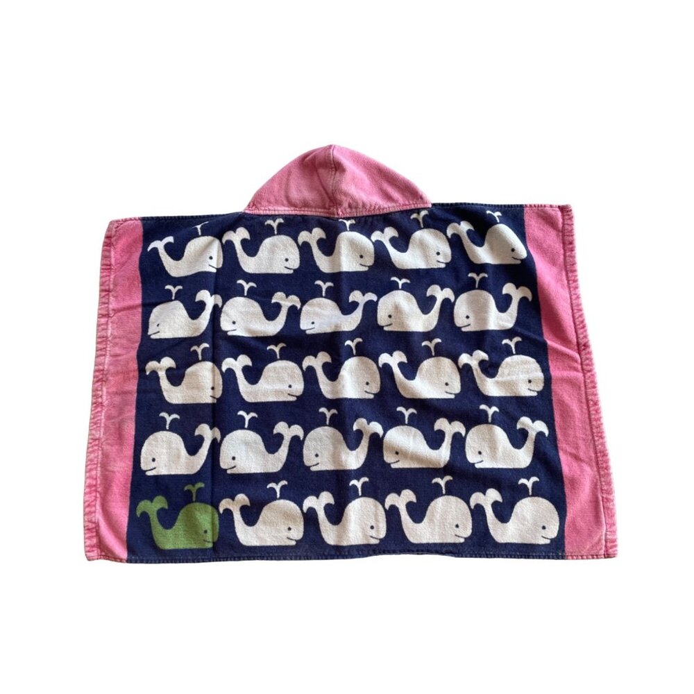 Pottery Barn Kids Whale Print Baby Hooded Towel